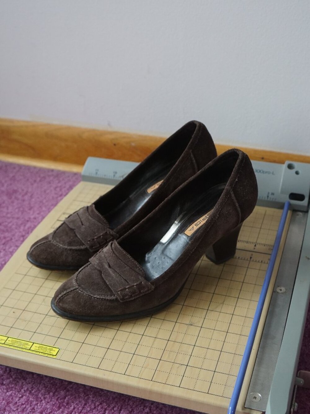 Via Spiga chocolate brown suede loafer pumps 6